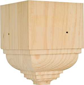 Waddell OCTB52 Crown Corner Block Moulding, Pine, Natural