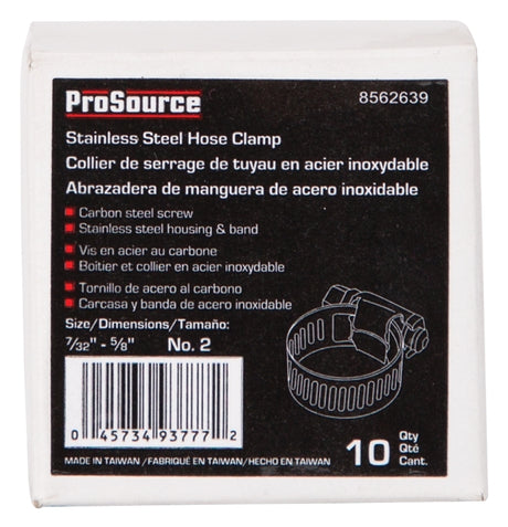 ProSource HCMAN04 Interlocked Hose Clamp, Stainless Steel, Stainless Steel, Pack of 10