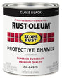 Stops Rust 7779504 Enamel Paint, Oil Base, Gloss Sheen, Black, 1 qt, Can, 50 to 90 sq-ft/qt Coverage Area