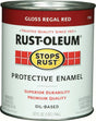 Stops Rust 7765502 Enamel Paint, Oil Base, Gloss Sheen, Regal Red, 1 qt, Can, 50 to 90 sq-ft/qt Coverage Area