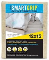 Trimaco SMART GRIP 85433 Drop Cloth, 15 ft L, 12 ft W, Canvas