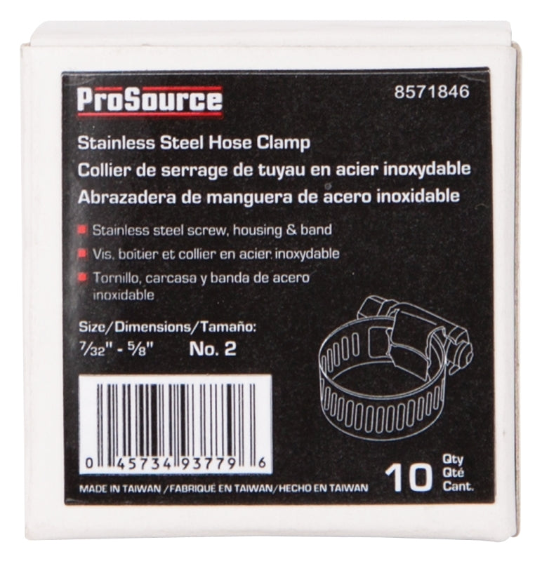 ProSource HCMSS04 Interlocked Hose Clamp, Stainless Steel, Stainless Steel, Pack of 10