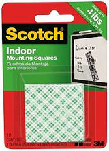 Scotch 111-24 Mounting Square, 1 in L, 1 in W, White