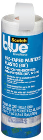 ScotchBlue PT2093EL-48 Painter's Tape, 30 yd L, 48 in W, Crepe Paper Backing, Blue