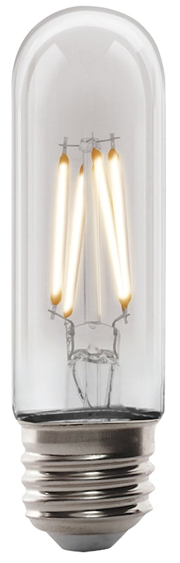 Feit Electric T10/CL/VG/LED LED Bulb, Decorative, T10 Lamp, 40 W Equivalent, E26 Lamp Base, Dimmable, Clear, Pack of 4