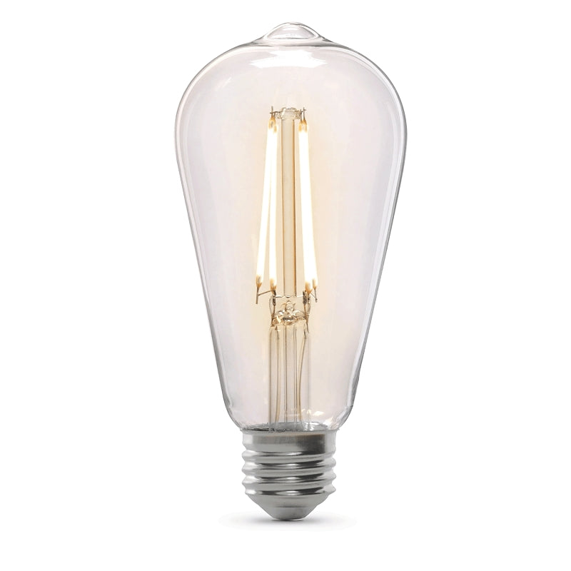 Feit Electric ST19CL927CA/DD/FILED Dusk-to-Dawn Filament LED Bulb, Straight Tubular, ST19 Lamp, E26 Lamp Base