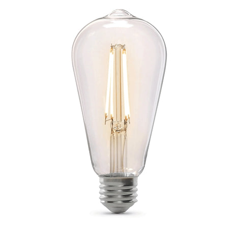 Feit Electric ST19CL927CA/DD/FILED Dusk-to-Dawn Filament LED Bulb, Straight Tubular, ST19 Lamp, E26 Lamp Base