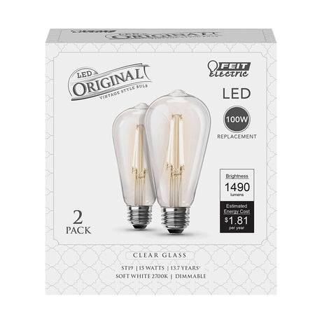 BULB LED ST19 SW CLR 27K 100W
