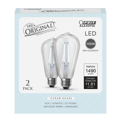 BULB LED ST19 DL CLEAR 5K 100W