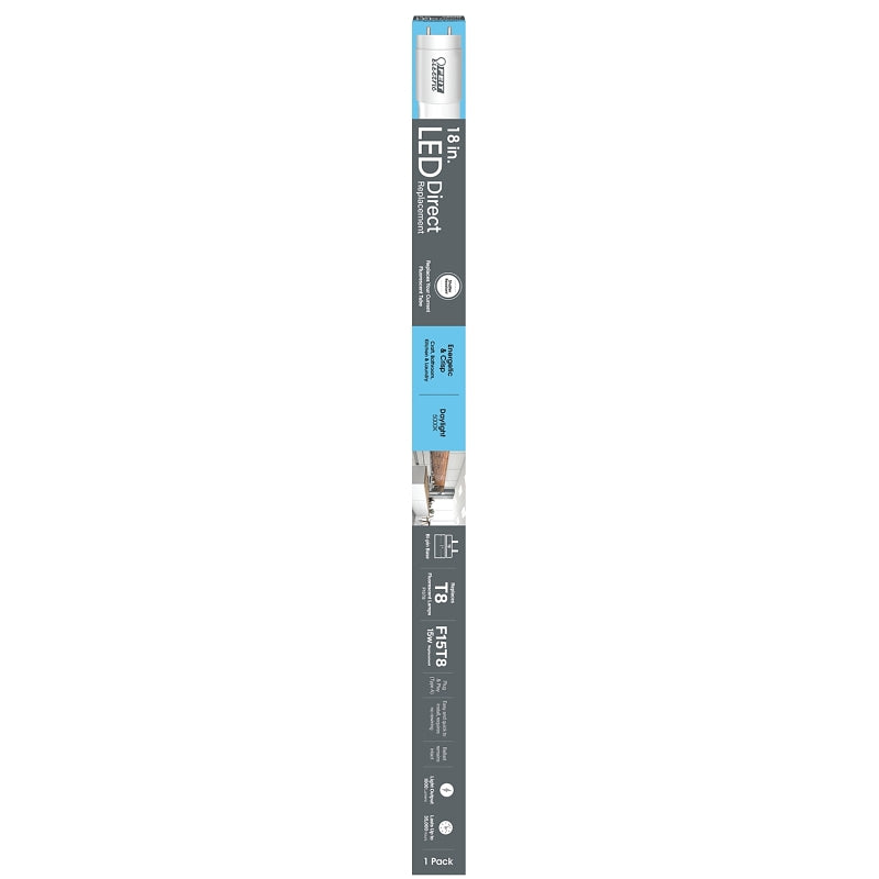 Feit Electric T818/850/LED Linear LED Tube, T8 Lamp, G13 Medium Lamp Base, Non-Dimmable, Daylight, 5000 K Color Temp