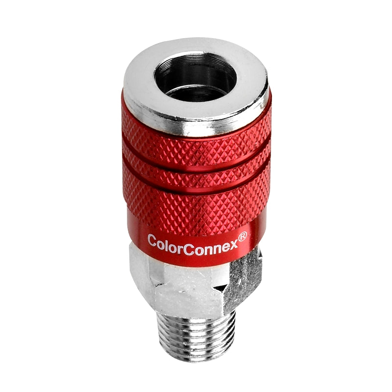 ColorConnex A73420D-X Air Coupler, 1/4 in, MNPT, Aluminum/Steel, Zinc