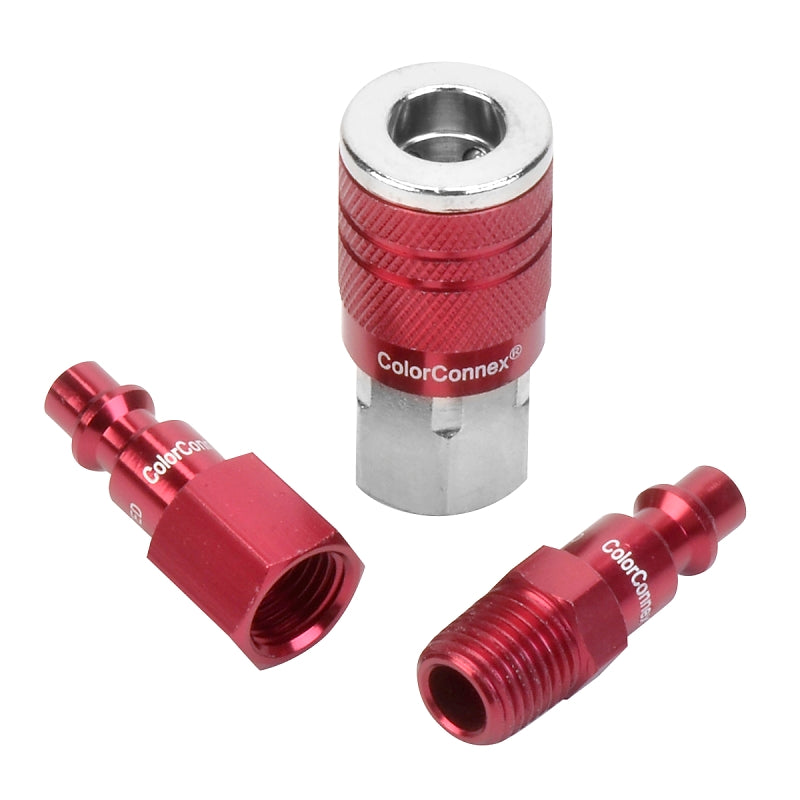 ColorConnex A73452D Coupler and Plug Kit, Aluminum/Steel, Red