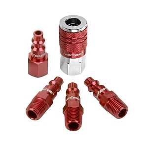 ColorConnex A73456D Coupler and Plug Kit, Type-D, 1/4 in, FNPT x MNPT, Aluminum/Steel