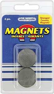 Magnet Source 07004 Magnetic Disc, 1 in Dia, Charcoal Gray