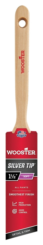 Wooster 5221-1-1/2 Paint Brush, 1-1/2 in W, 2-7/16 in L Bristle, Polyester Bristle, Sash Handle