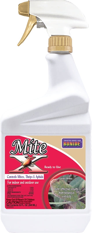 Bonide Mite-X GARDEN NATURALS b70 285 RTU Mite-X, Liquid, Spray Application, Indoor, Outdoor, 1 qt