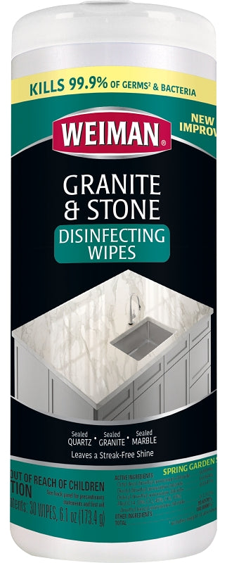 Weiman 94 Granite and Stone Disinfecting Wipes, Apple/Pear, Pack of 6