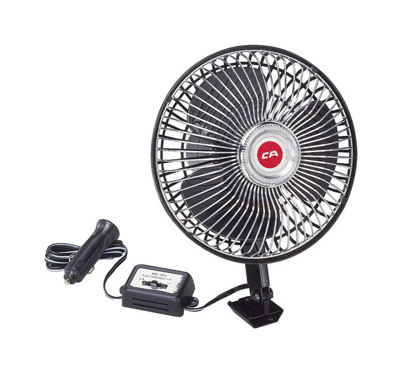 Custom Accessories 12 V Black Oscillating Fan 1 pk