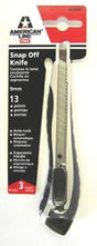 American LINE 66-0399 Razor Utility Knife, 3-15/16 in L Blade, 9 mm W Blade, Carbon Steel Blade, Ergonomic Handle