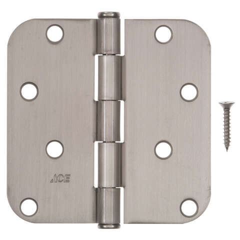 Ace 4 in. L Satin Nickel Residential Door Hinge 3 pk