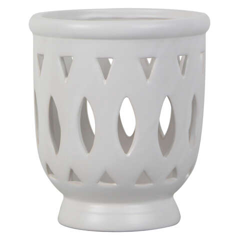 Trendspot Orchid 6.1 in. H X 5.5 in. W X 5.5 in. D X 6 in. D Ceramic Planter White, Pack of 2