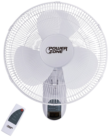 PowerZone FTW-40 Wall-Mount Fan, 120 V, 16 in Dia Blade, 3-Blade, 3-Speed, White