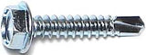 Midwest Fastener 10280 Screw, #10 Thread, 1 in L, Hex, Socket Drive, Self-Drilling Point, Steel, Zinc