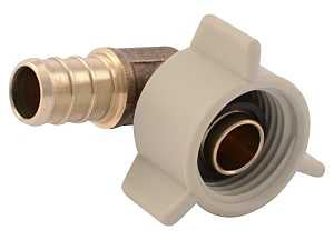 SharkBite UC532LFA Swivel Pipe Elbow, 1/2 in, Barb x NPSM, 90 deg Angle, Brass, 160 psi Pressure