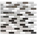 Smart Tiles Mosaik Series SM1030-4 Wall Tile, 9.1 in L Tile, 10.2 in W Tile, Straight Edge, Murano Metallik Pattern, Pack of 6