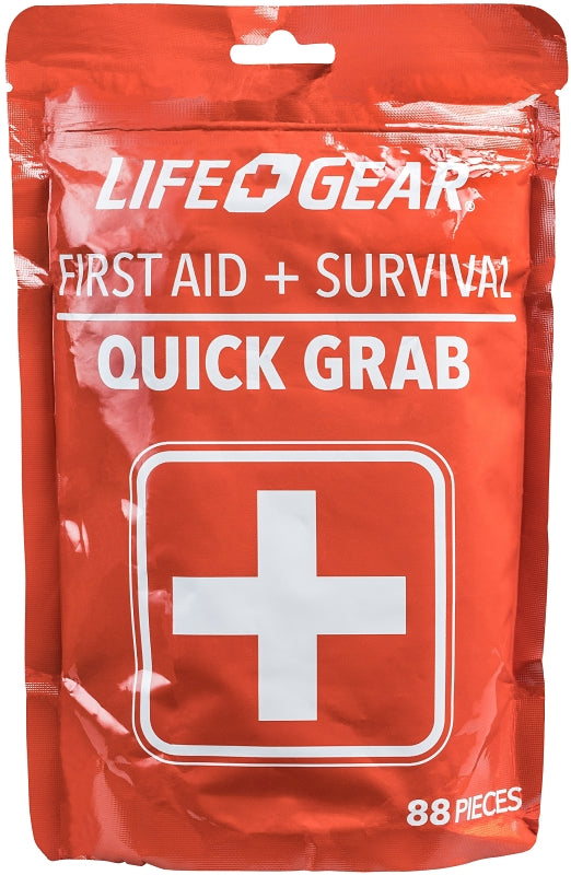 LifeGear 41-3819 First Aid Kit, 88-Piece, Red