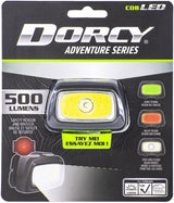 Dorcy 41-3912 Headlamp, AAA Battery, Alkaline Battery, LED Lamp, 500, Spot Beam, 3 hr Run Time, Black