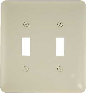 Amerelle 935TTAL Wallplate, 5 in L, 4-5/8 in W, 2 -Gang, Steel, Light Almond