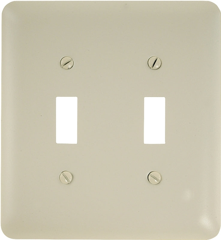 Amerelle 935TTAL Wallplate, 5 in L, 4-5/8 in W, 2 -Gang, Steel, Light Almond