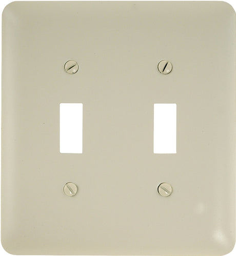 Amerelle 935TTAL Wallplate, 5 in L, 4-5/8 in W, 2 -Gang, Steel, Light Almond