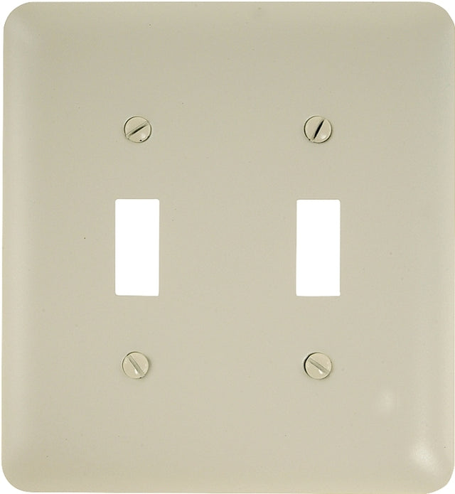 Amerelle 935TTAL Wallplate, 5 in L, 4-5/8 in W, 2 -Gang, Steel, Light Almond