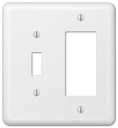 Amerelle 935TRW Wallplate, 5 in L, 4-5/8 in W, 2 -Gang, Steel, White, Wall Mounting, Pack of 3