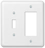 Amerelle 935TRW Wallplate, 5 in L, 4-5/8 in W, 2 -Gang, Steel, White, Wall Mounting, Pack of 3