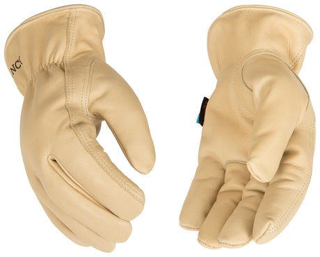 Hydroflector 398HKP-XL Gloves, Men's, XL, Keystone Thumb, Easy-On Cuff, Cowhide Leather, Tan, Lined