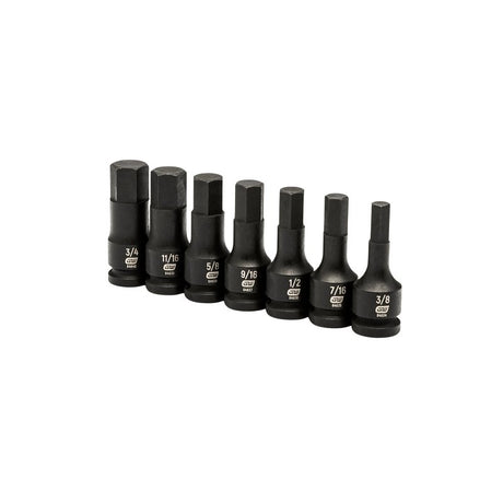 GearWrench 84941 Impact Socket Set, 7-Piece, Chrome Molybdenum Steel, Manganese Phosphate