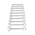 GearWrench 86560 Midget Wrench Set, 10-Piece, Alloy Steel, Full Polish Chrome