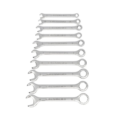 GearWrench 86561 Midget Wrench Set, 10-Piece, Alloy Steel, Full Polish Chrome