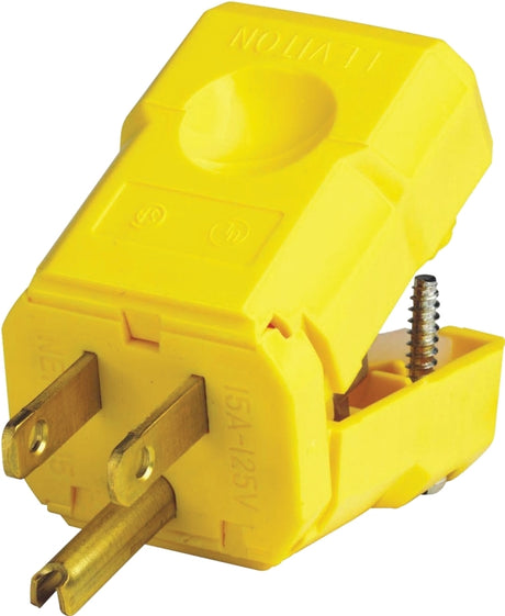 Leviton 021-05256-0PB Electrical Plug, 2 -Pole, 15 A, 125 V, NEMA: NEMA 5-15P, Yellow