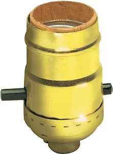 Leviton 6098-PG Lamp Holder, 250 V, 660 W, Aluminum Contact, Phenolic Housing Material, Brass