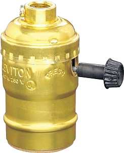 Leviton R50-10083-016 Socket Lamp Holder, Aluminum/Brass Housing Material