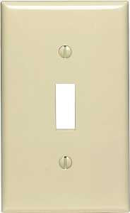 Leviton PJ1-I Wallplate, 4-7/8 in L, 3-1/8 in W, 1 -Gang, Nylon, Ivory