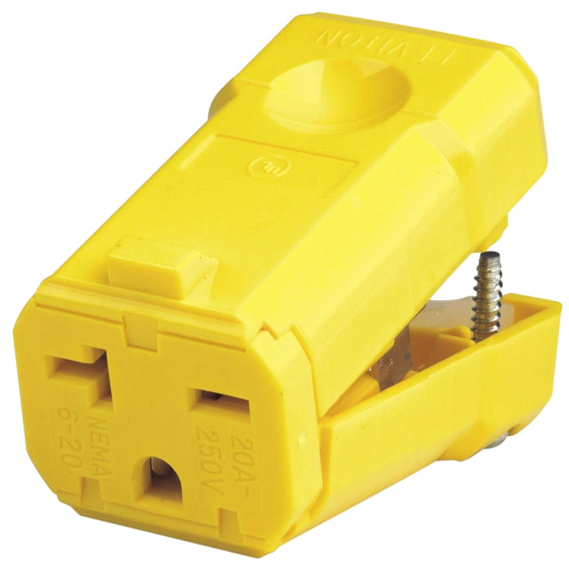 Leviton 021-05459-0PB Electrical Connector, 2 -Pole, 20 A, 250 VAC, Yellow