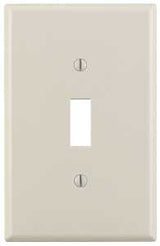 Leviton 00PJ1-00T Switch Wallplate, 4-7/8 in L, 3-1/8 in W, 1 -Gang, Nylon, Light Almond