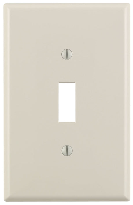 Leviton 00PJ1-00T Switch Wallplate, 4-7/8 in L, 3-1/8 in W, 1 -Gang, Nylon, Light Almond