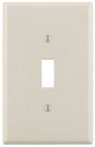 Leviton 00PJ1-00T Switch Wallplate, 4-7/8 in L, 3-1/8 in W, 1 -Gang, Nylon, Light Almond