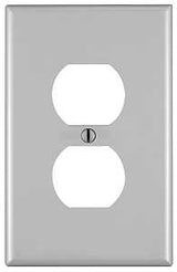 Leviton 00PJ8-00T Device Receptacle Wallplate, 4-7/8 in L, 3-1/8 in W, 1 -Gang, Nylon, Light Almond